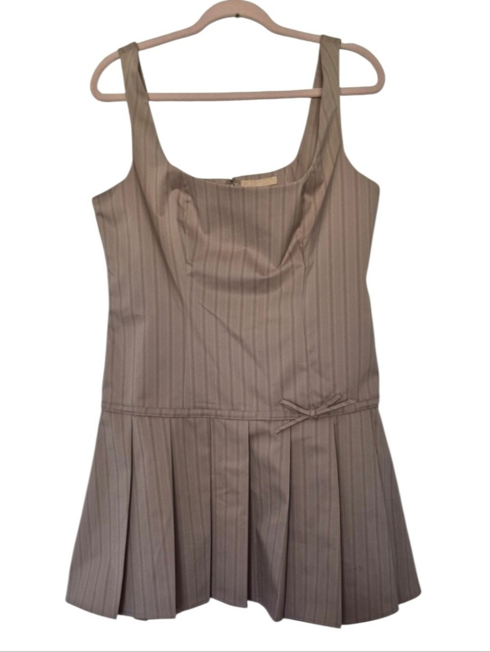 Evolutionary Rose Pink Striped Pleated Drop Waist Dress Juniors XL New With Tags